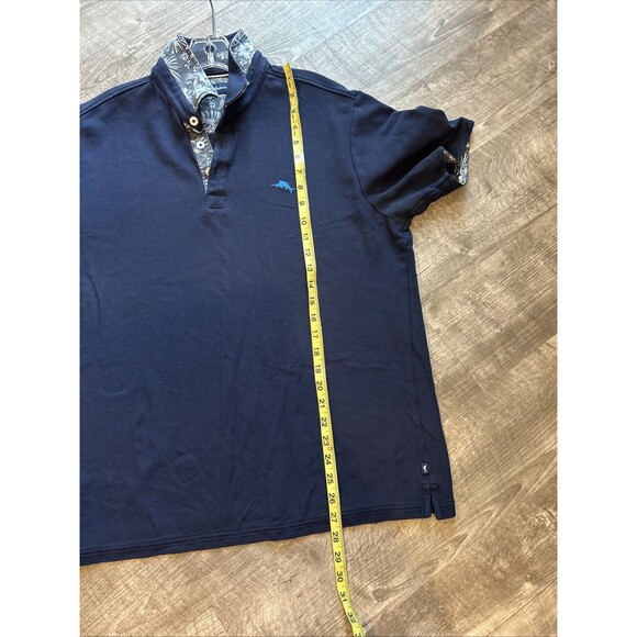 Tommy Bahama Shirt Mens Size Large Blue Tropic Fabric Spectator Polo Cotton Poly - Picture 7 of 10